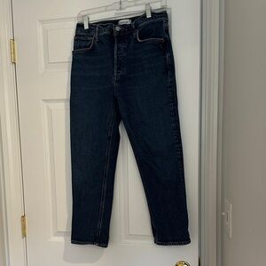 Agolde Riley Crop Indigo Denim Jeans